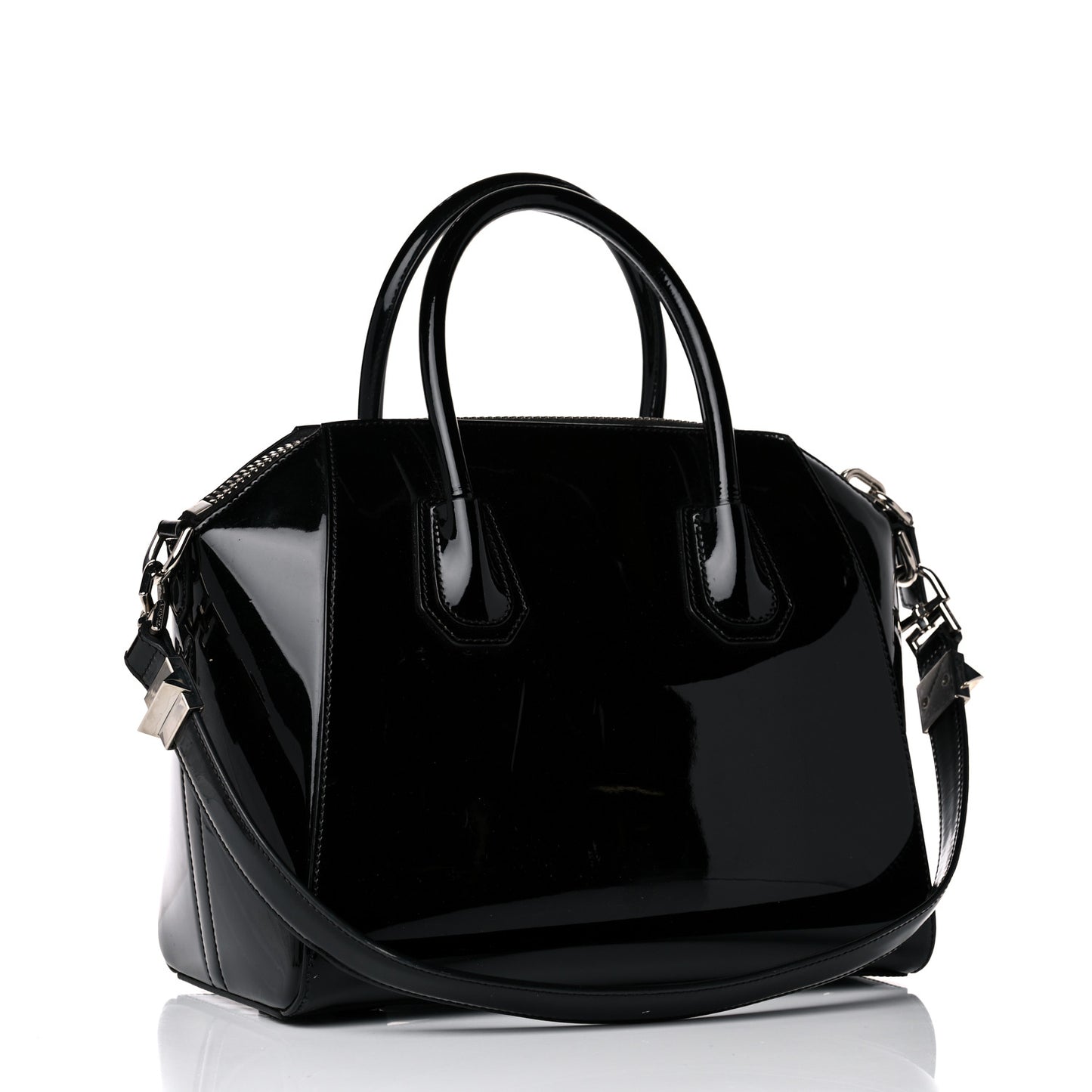 Patent Calfskin Small Antigona Black