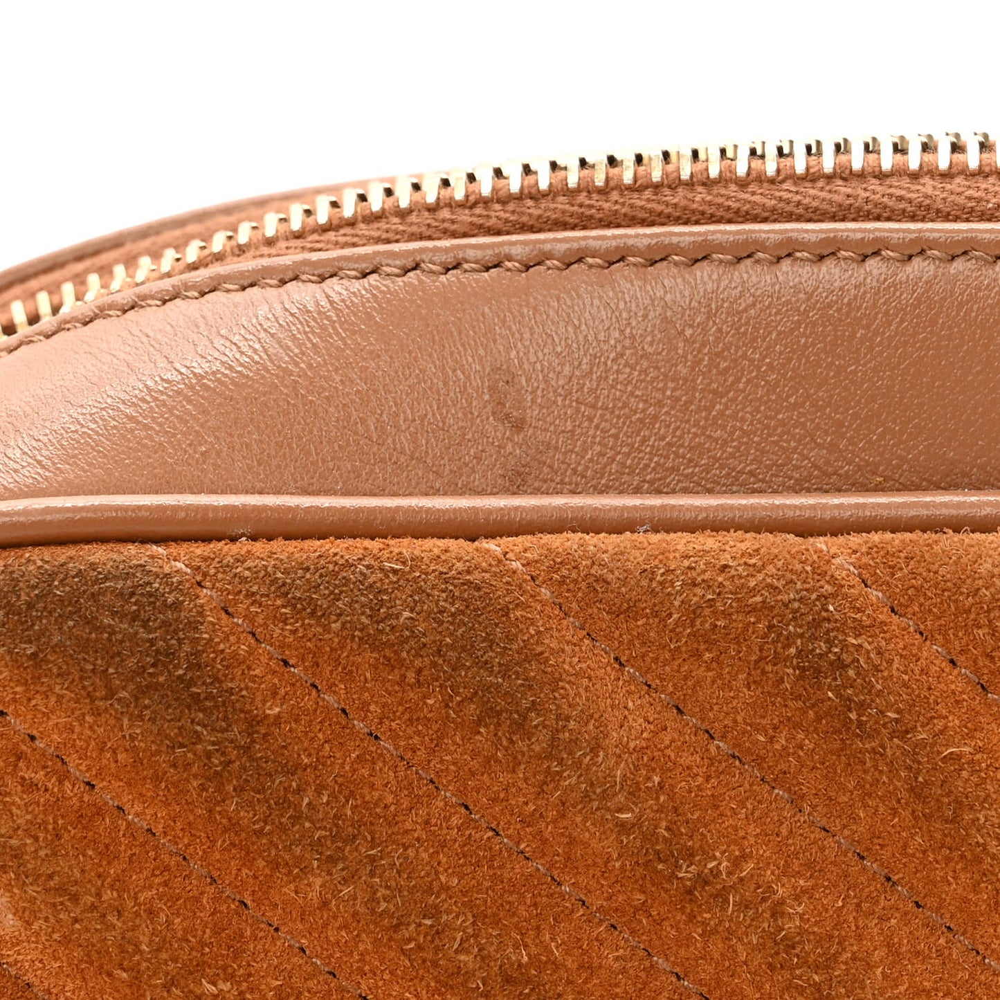Suede Matelasse Monogram Lou Camera Bag Cinnamon
