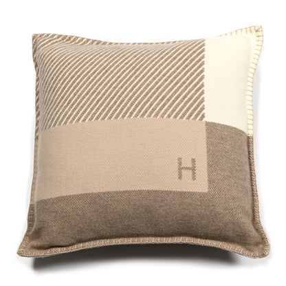 Hermes Wool Cashmere H Riviera Pillow Seigle 1 of 3
