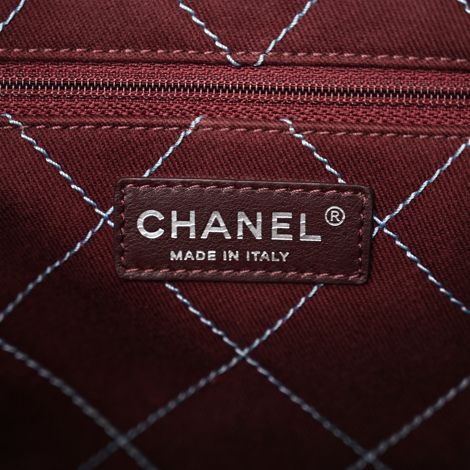 Chanel Caviar Quilted Deauville Bowling Bag Blue 6 of 13