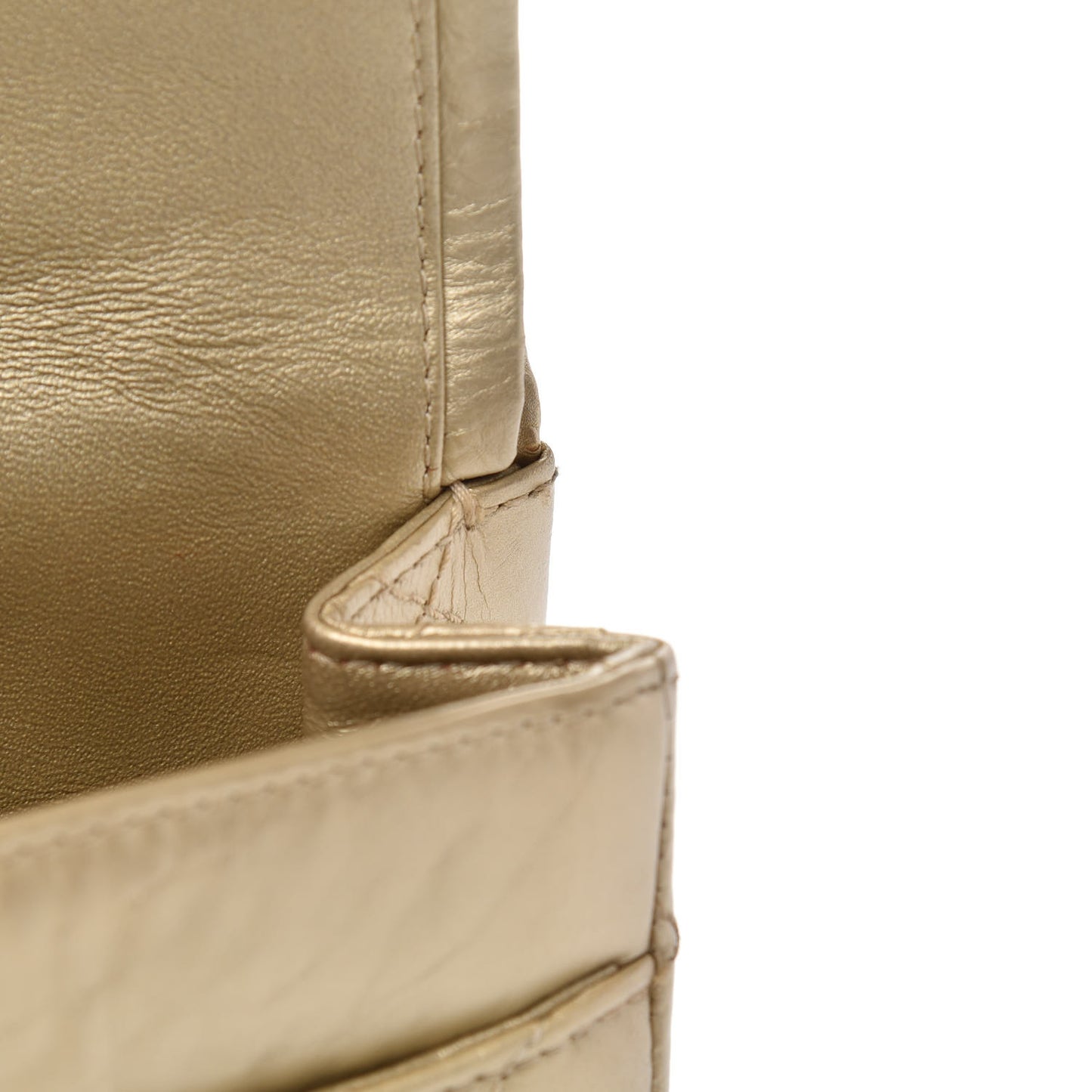 Metallic Aged Calfskin Quilted 2.55 Reissue 226 Flap Pale Gold