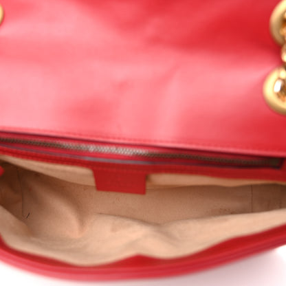 Gucci Calfskin Matelasse Small GG Marmont Shoulder Bag Hibiscus Red 5 of 10