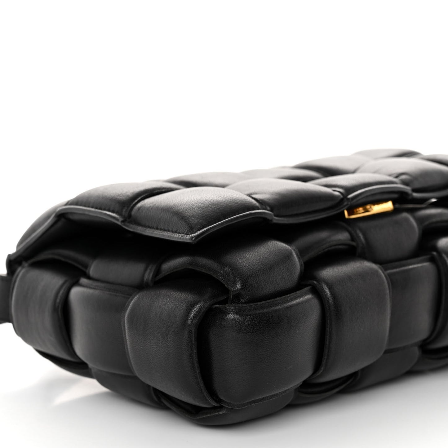 Nappa Maxi Intrecciato Padded Cassette Crossbody Bag Black