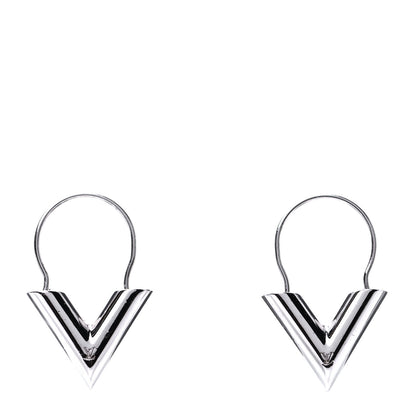 Louis Vuitton Essential V Hoop Earrings Silver 1 of 4