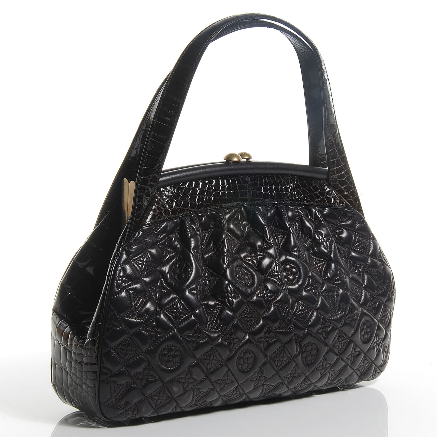Monogram Vienna Alligator Sac Fermoir GM Aubergine