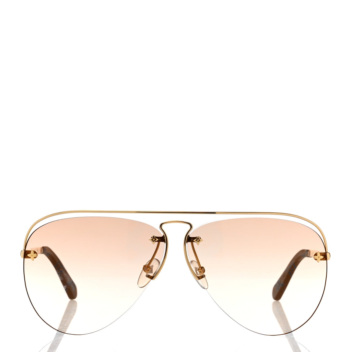 Louis Vuitton Monogram Grease Sunglasses Z1366E Gold 2 of 8