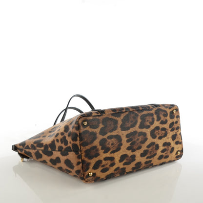 Dolce & Gabbana Textured Calfskin Leopard Print Miss Escape Tote 4 of 6