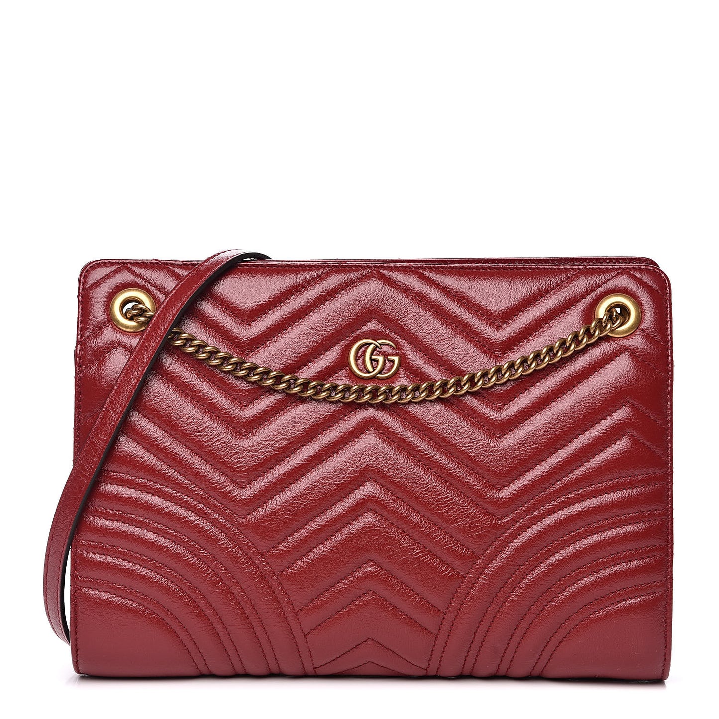 Azalea Calfskin Matelasse Heart Medium GG Marmont Slim Shoulder Bag Romantic Cerise