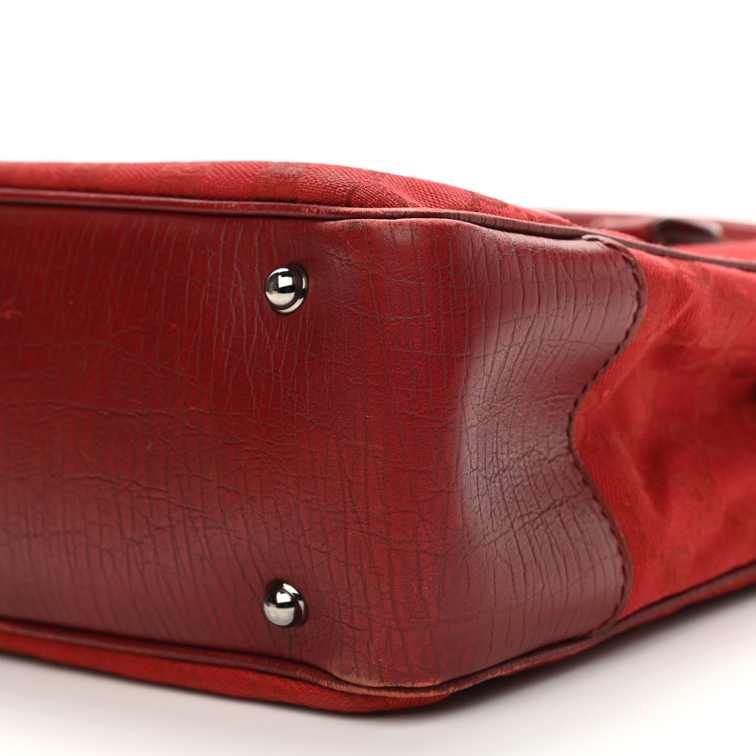 Gucci Monogram Small Bamboo Tote Red 10 of 13