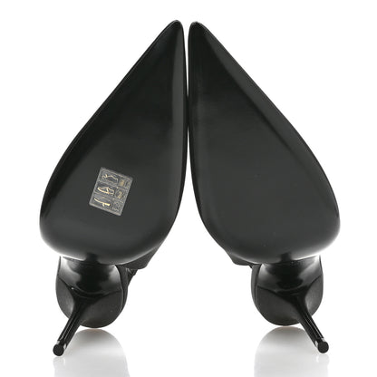 Saint Laurent Silk Satin Lentracte 110 Slingback Pumps 36.5 Black 6 of 9