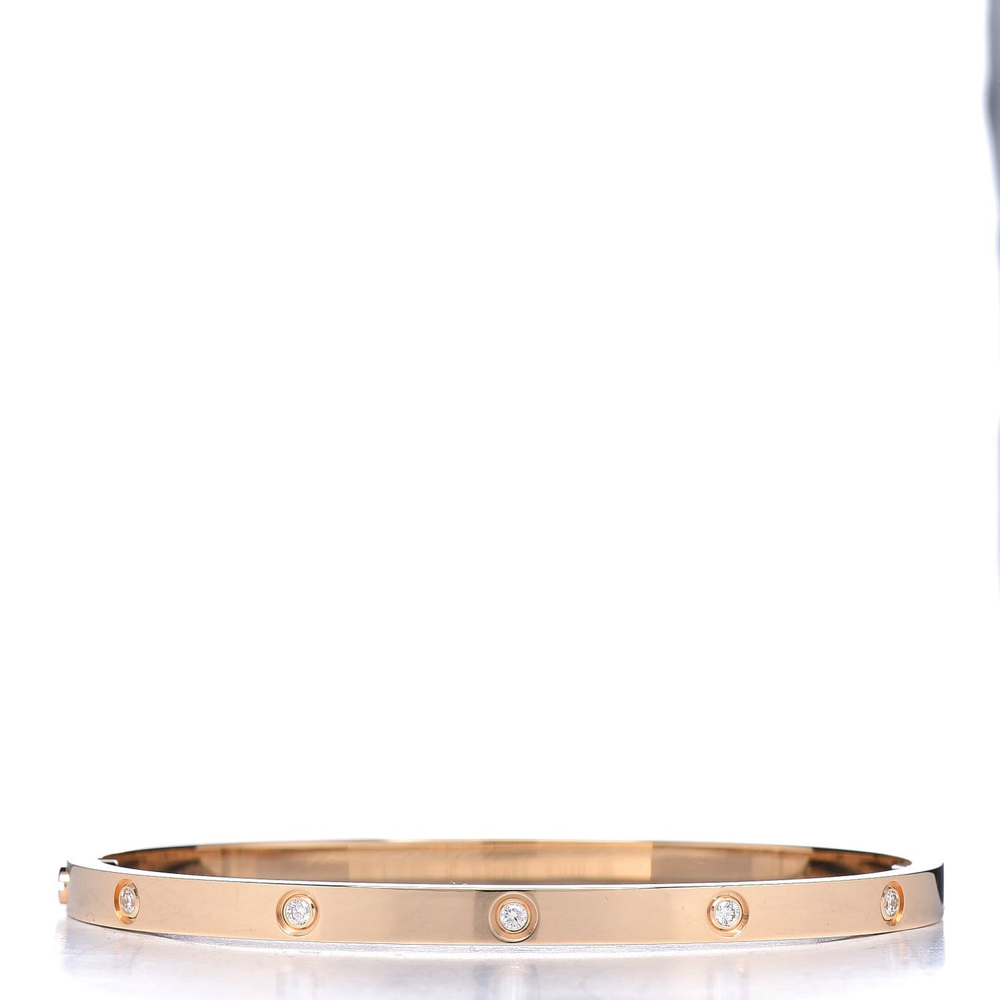 18K Yellow Gold 10 Diamond Small LOVE Bracelet 16