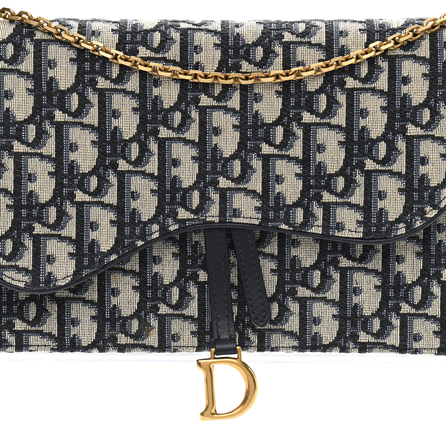 Oblique Saddle Chain Pouch Blue