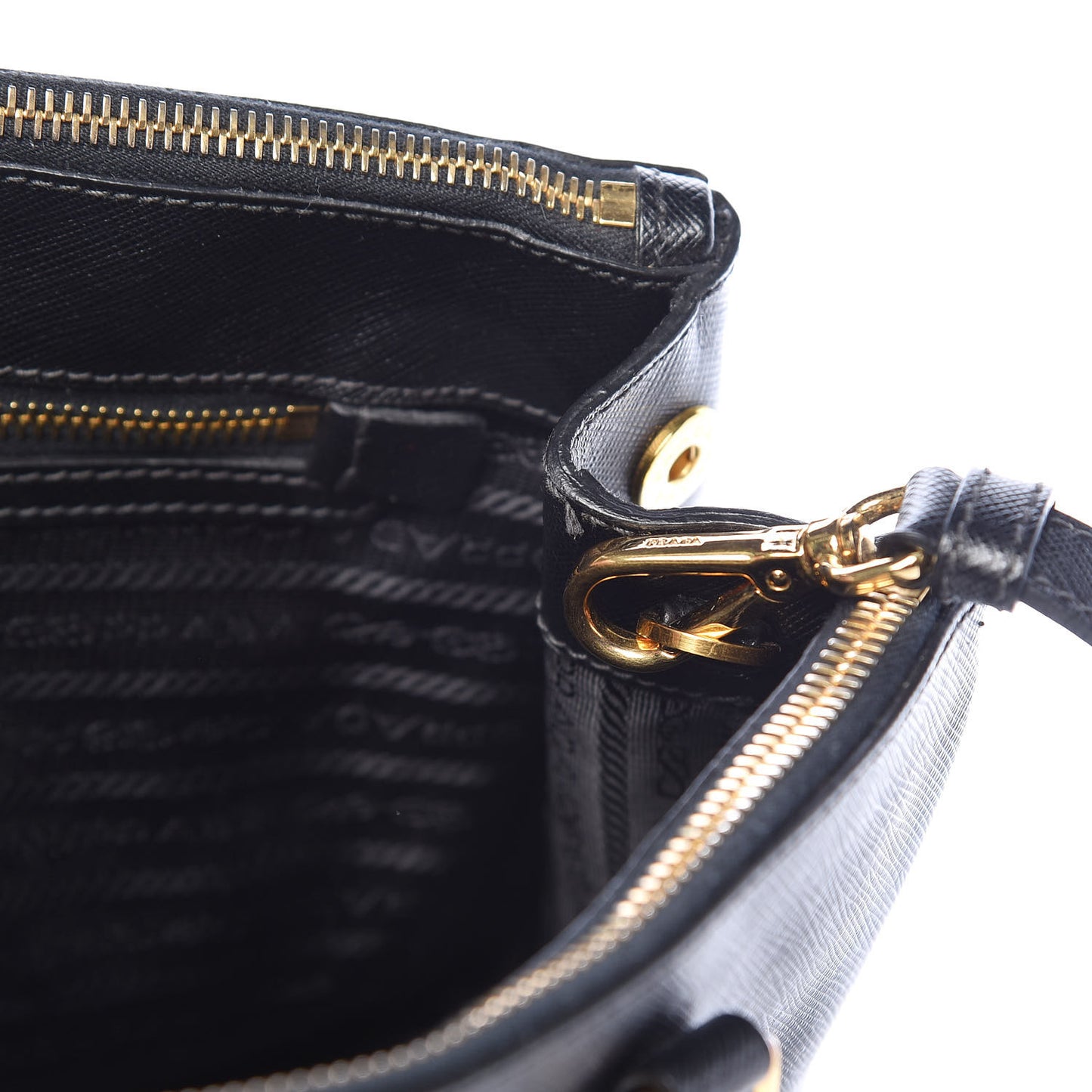 Saffiano Small Galleria Double Zip Tote Black