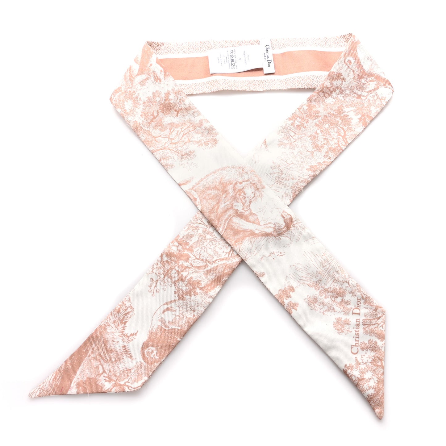 Silk Toile De Jouy Mitzah Scarf Pink