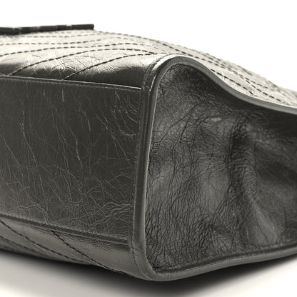 Saint Laurent Crinkled Calfskin Matelasse Monogram Niki Shoulder Bag Storm 9 of 9