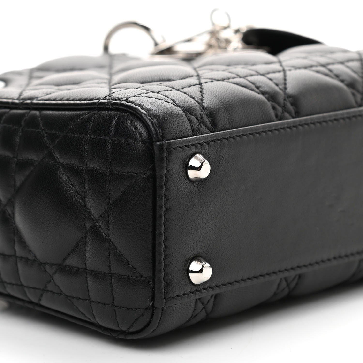 Christian Dior Lambskin Cannage Mini Lady Dior Black 7 of 8