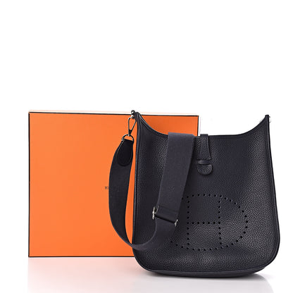 Hermes Taurillon Clemence Evelyne III PM Bleu Nuit 11 of 11