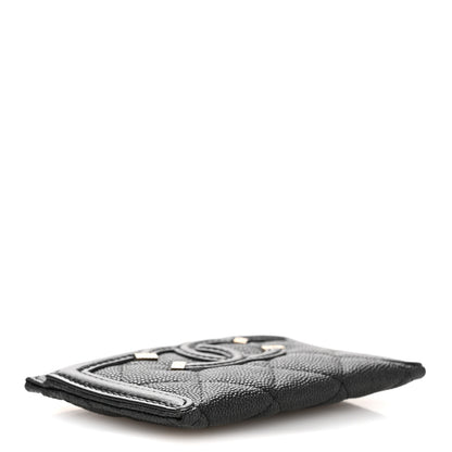 Chanel Caviar Quilted Filigree Card Holder Black 4 of 11