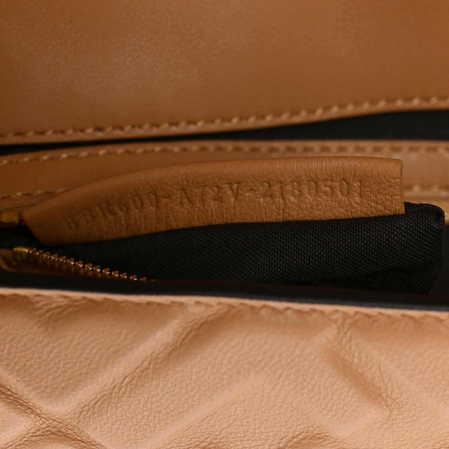 Fendi Nappa FF 1974 Embossed Baguette Miele Scuro 7 of 10