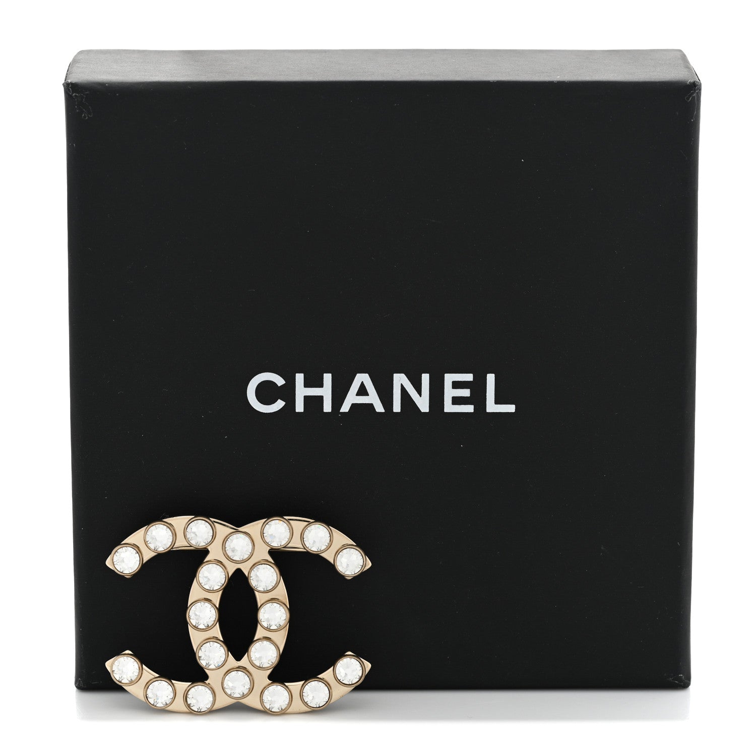 Chanel Crystal CC Brooch Gold 8 of 8