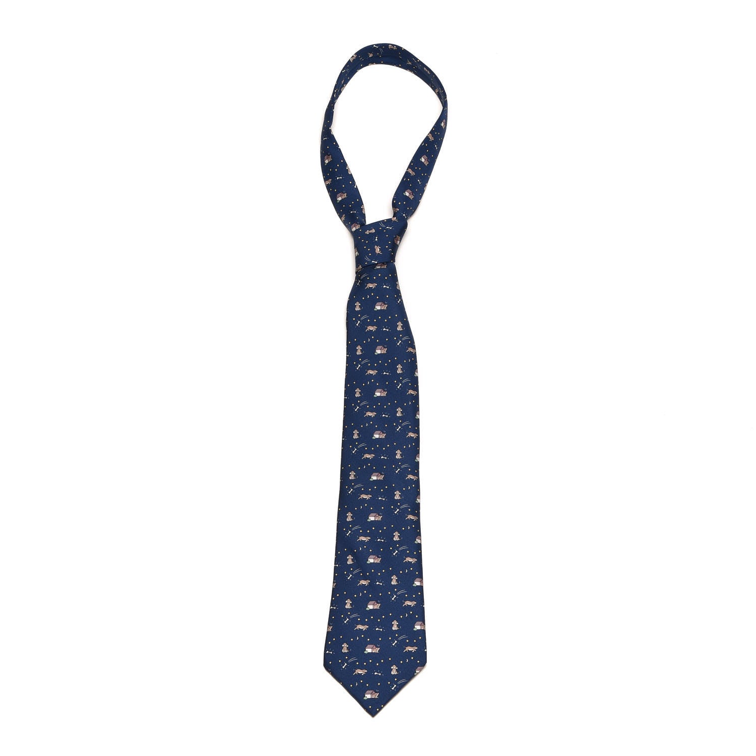 Hermes Printed Silk Mens Neck Tie 1 of 5