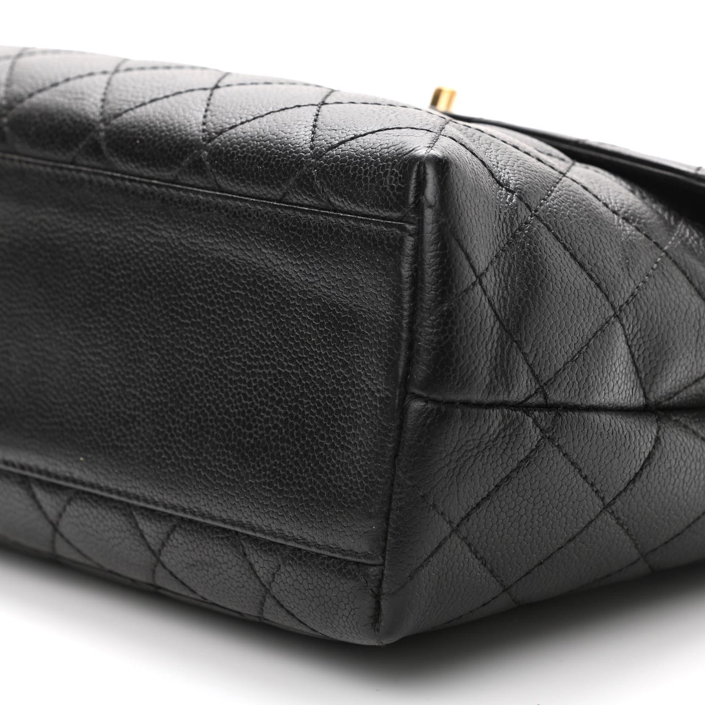 Caviar Quilted Jumbo Kelly Flap Black