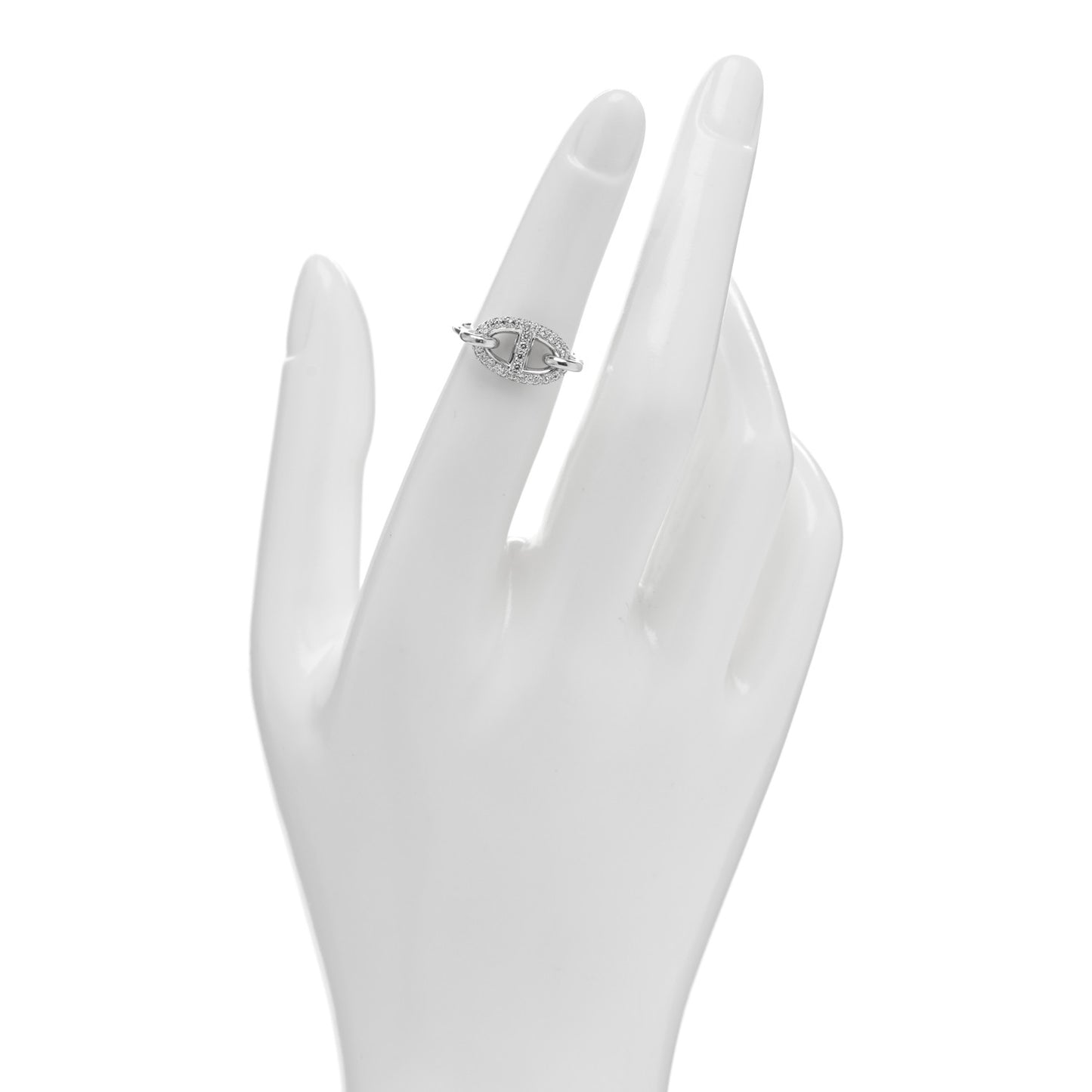 18K White Gold Diamond Farandole Ring 49 4.75