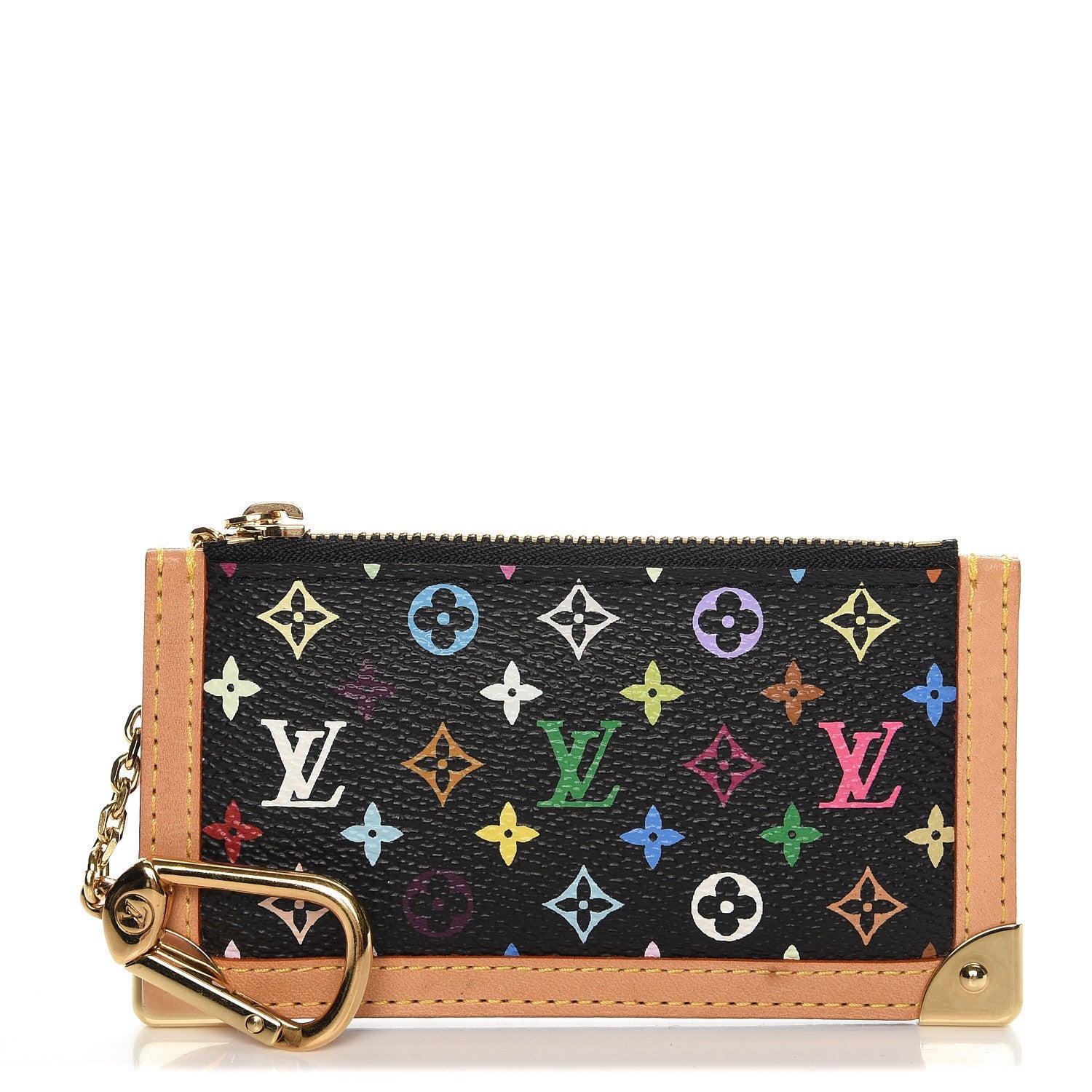 Louis Vuitton Monogram Multicolor Key Pouch Black 1 of 6