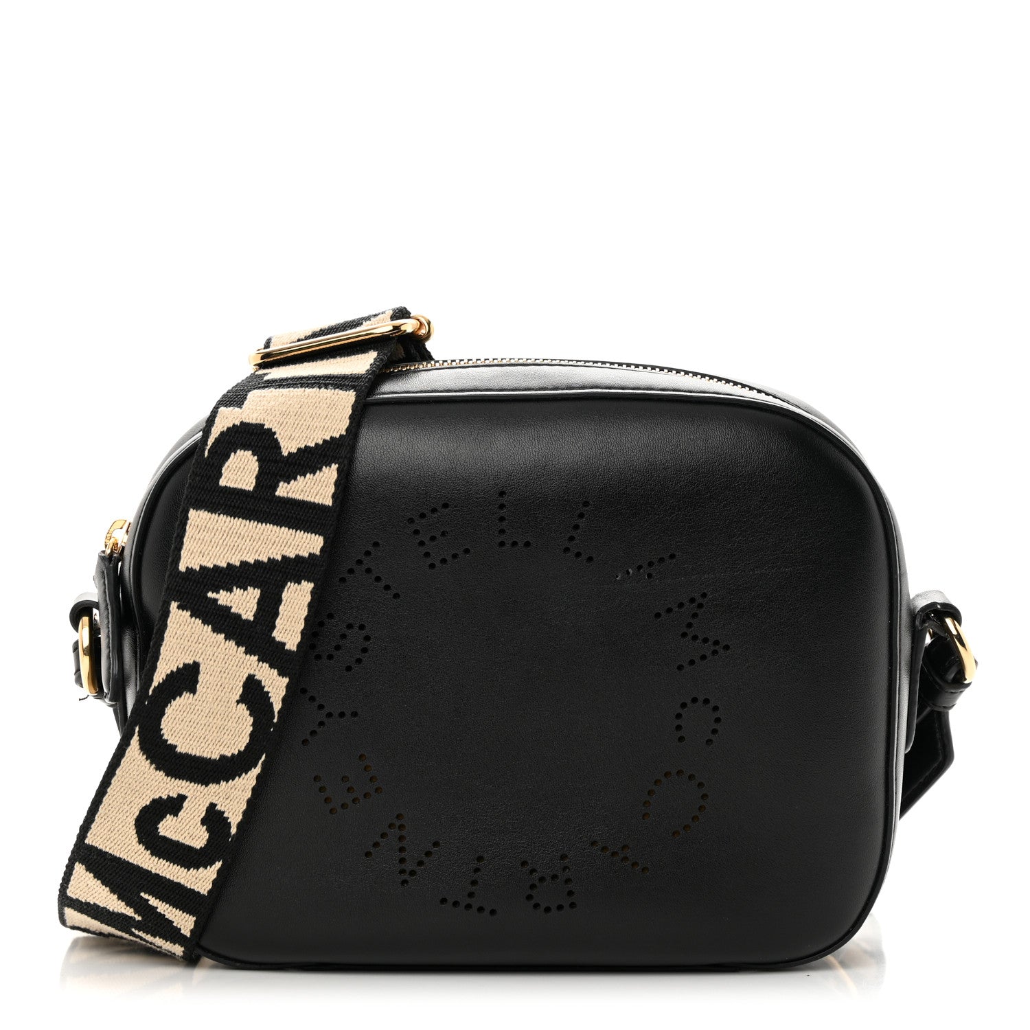 Stella McCartney Eco Alter Nappa Perforated Logo Mini Bag Black 1 of 16
