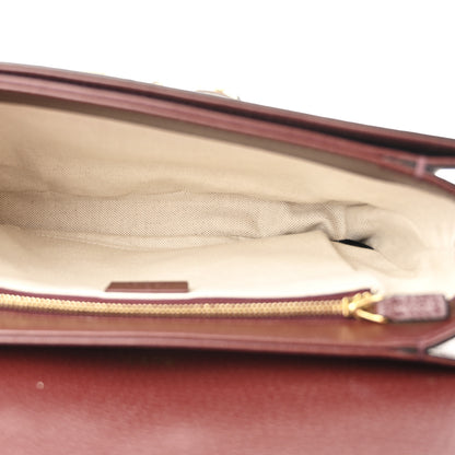 Gucci Monogram Textured Dollar Calfskin Horsebit 1955 Shoulder Bag Sahara Rubino Chardonnay 5 of 10