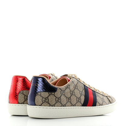 Gucci GG Supreme Monogram Womens Ace Low-Top Sneaker 41.5 Beige 4 of 9