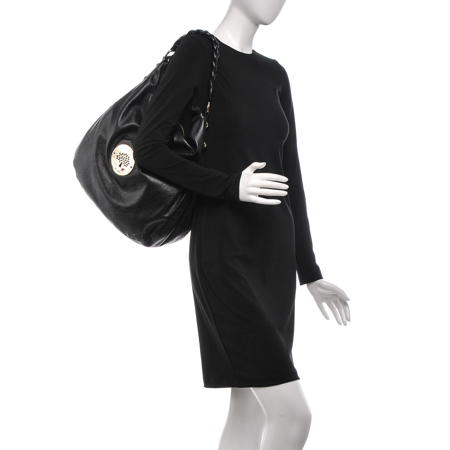 Soft Spongy Calfskin Large Daria Hobo Black