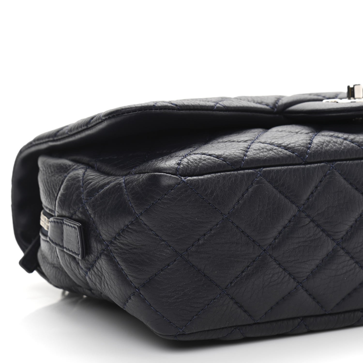 Chanel Deerskin Quilted Casual Journey Flap Dark Blue 9 of 11