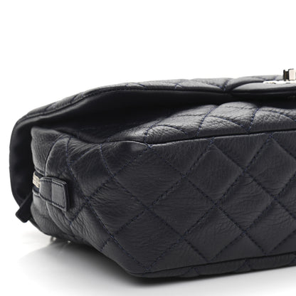 Chanel Deerskin Quilted Casual Journey Flap Dark Blue 9 of 11