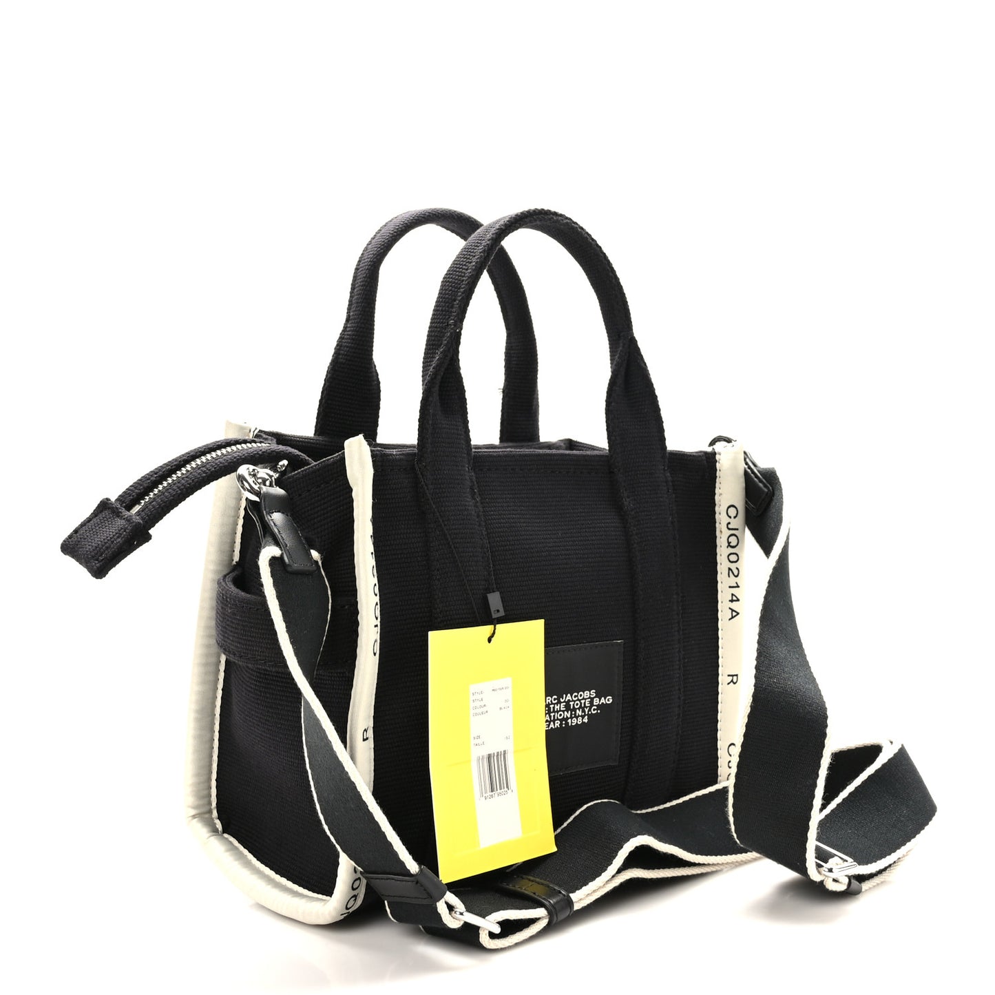 Cotton Canvas Small The Jacquard Tote Bag Black