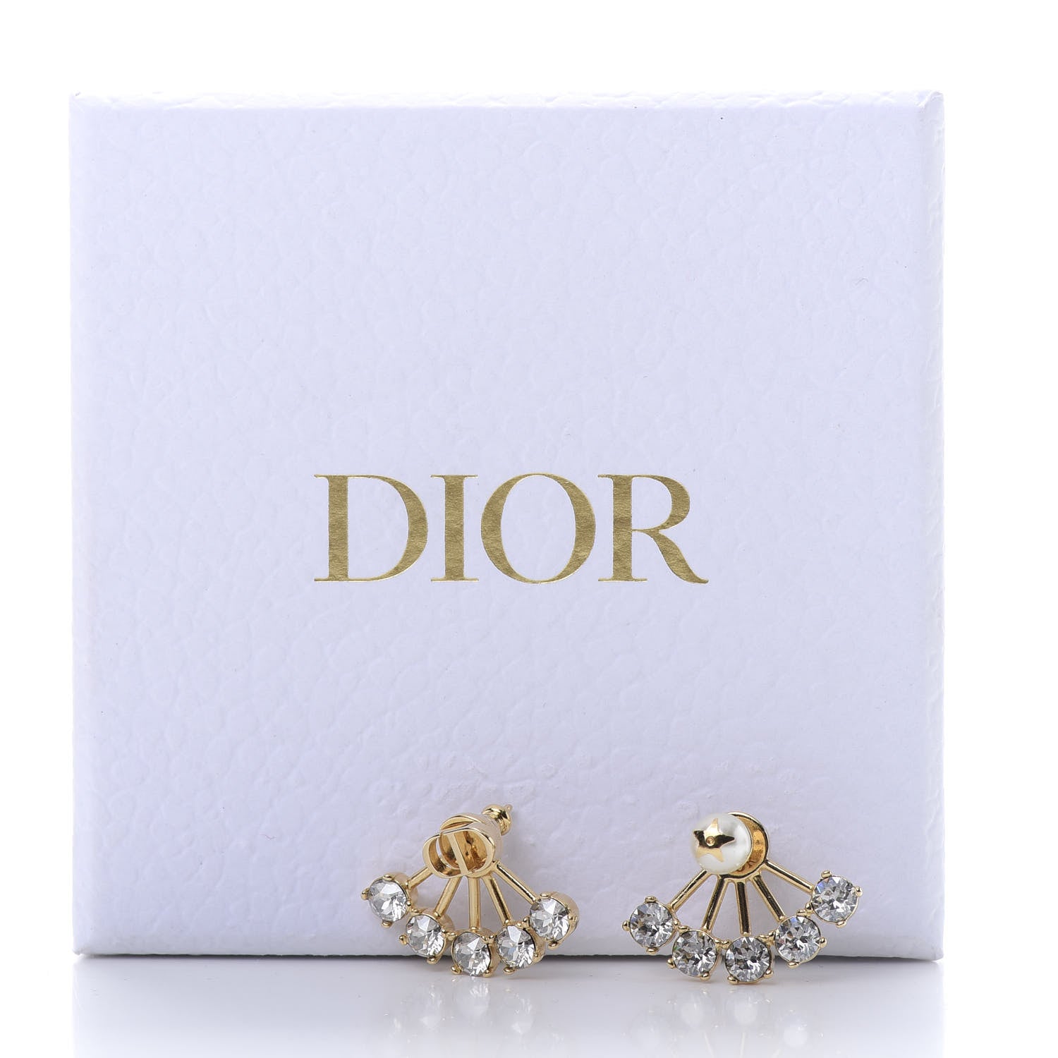Christian Dior Crystal Pearl Petite CD Earrings Gold 5 of 5