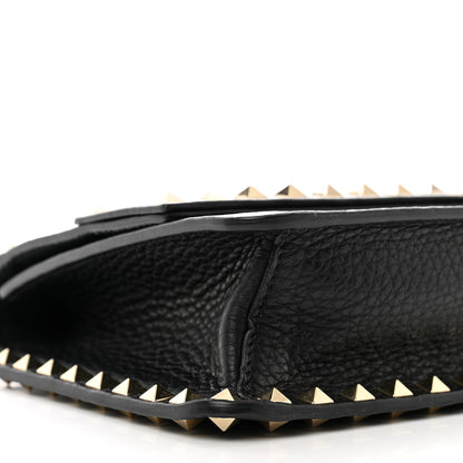 Valentino Garavani Pebbled Calfskin Rockstud Side Slip Crossbody Black 7 of 8