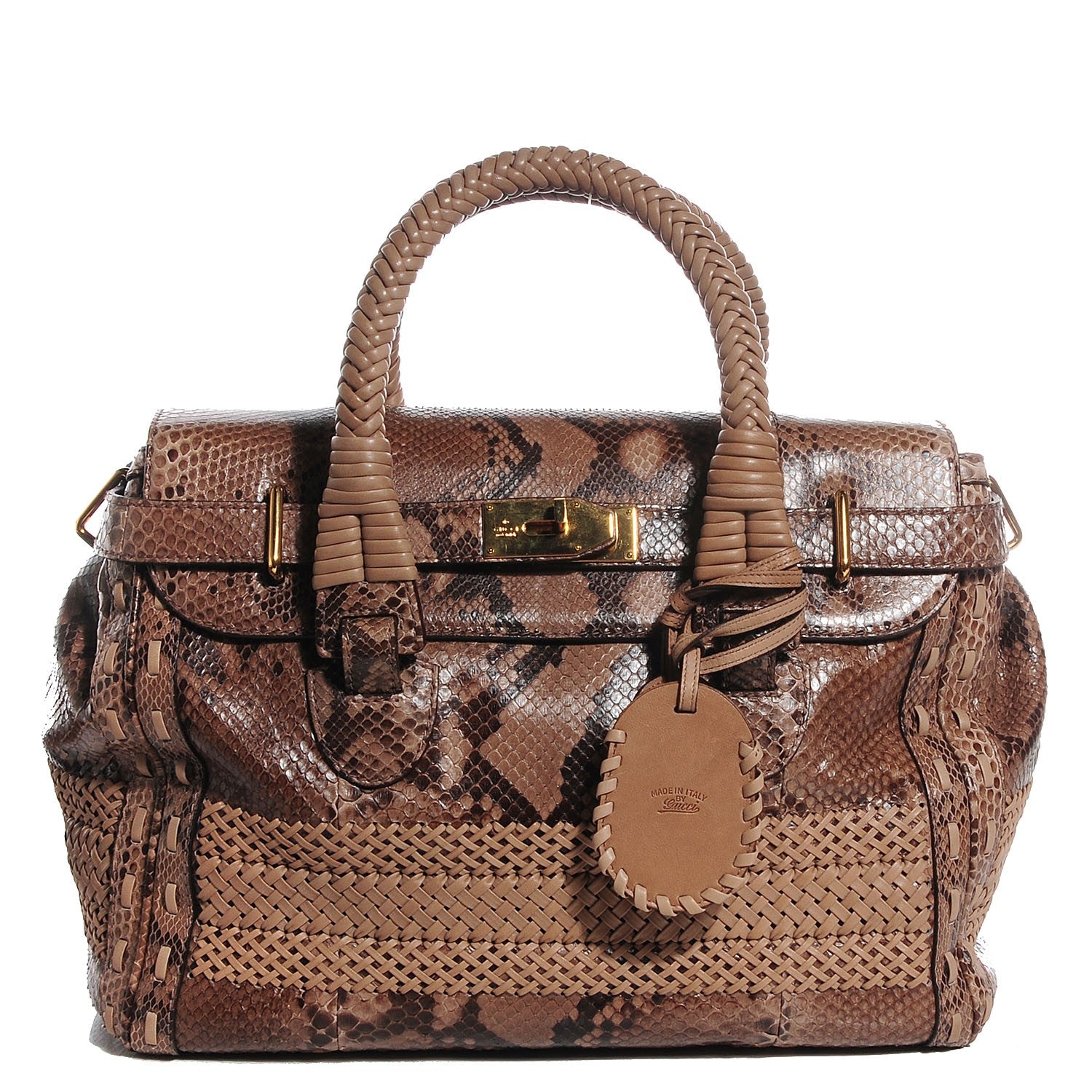 Gucci Python Leather Handmade Large Top Handle Bag 94324 – FASHIONPHILE