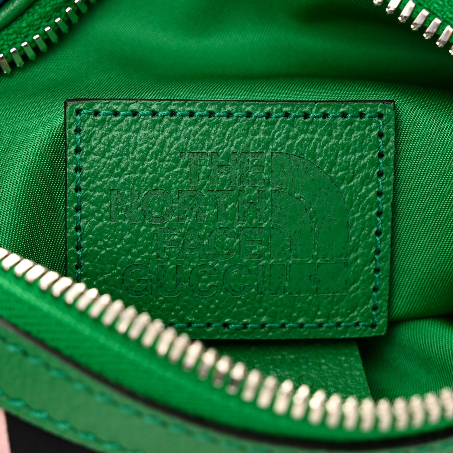Gucci X THE NORTH FACE Econyl Nylon Textured Dollar Calfskin Belt Bag Black Turquoise New Shamarock New Cherry Red 8 of 11