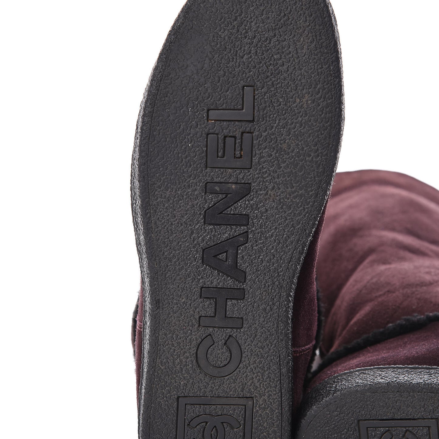 Suede Logo Boots 41 Burgundy