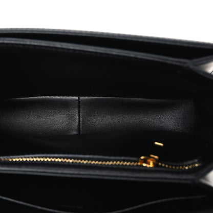 Celine Canvas Calfskin Triomphe Embroidered Teen Triomphe Bag Black 5 of 11