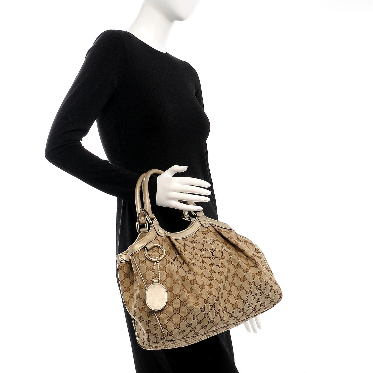 Gucci Monogram Medium Sukey Tote Champagne 2 of 7