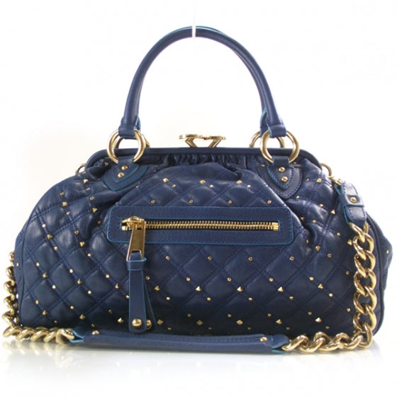 Quilted Leather Stardust Stam Blue