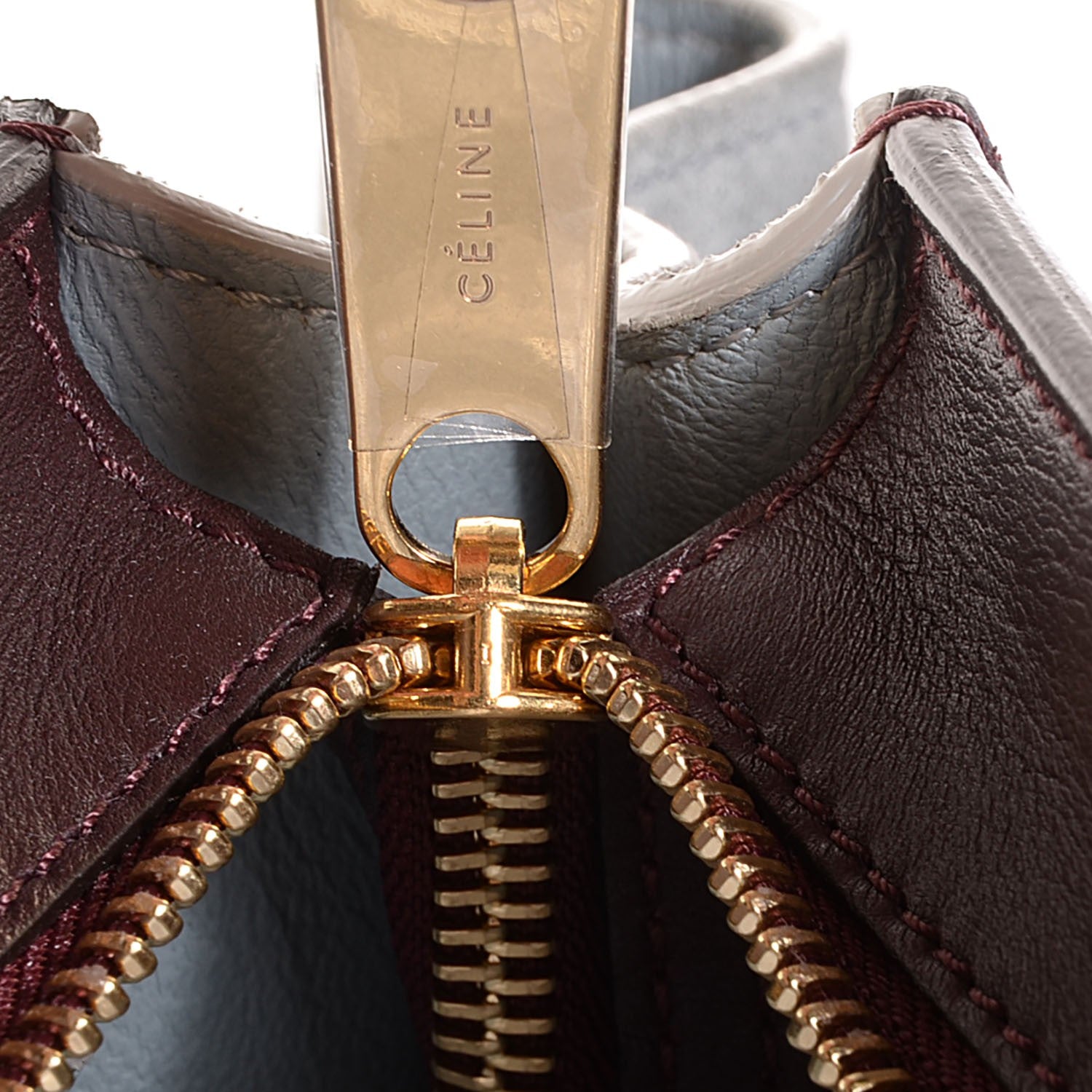 Celine Smooth Calfskin Suede Medium Tri-Color Trapeze Dark Grey 8 of 9