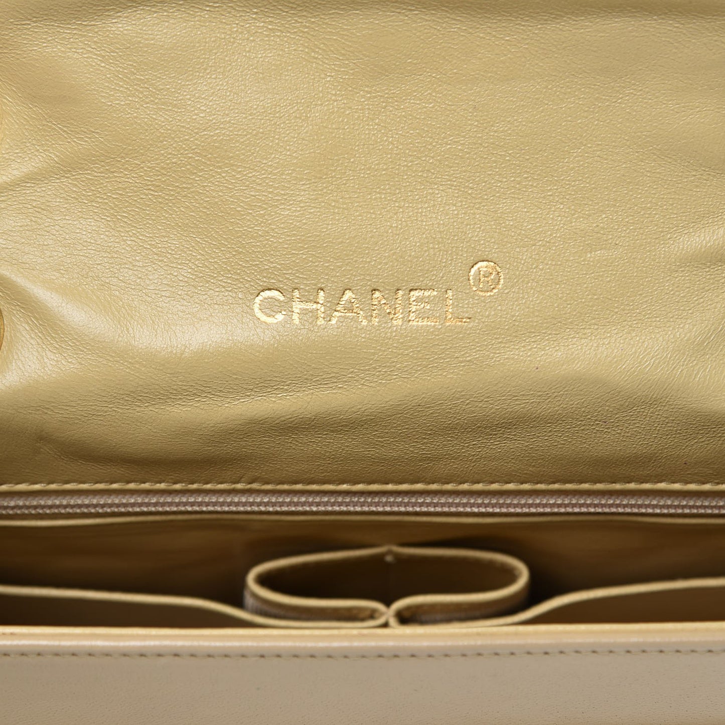 Lambskin Quilted Small Single Flap Beige