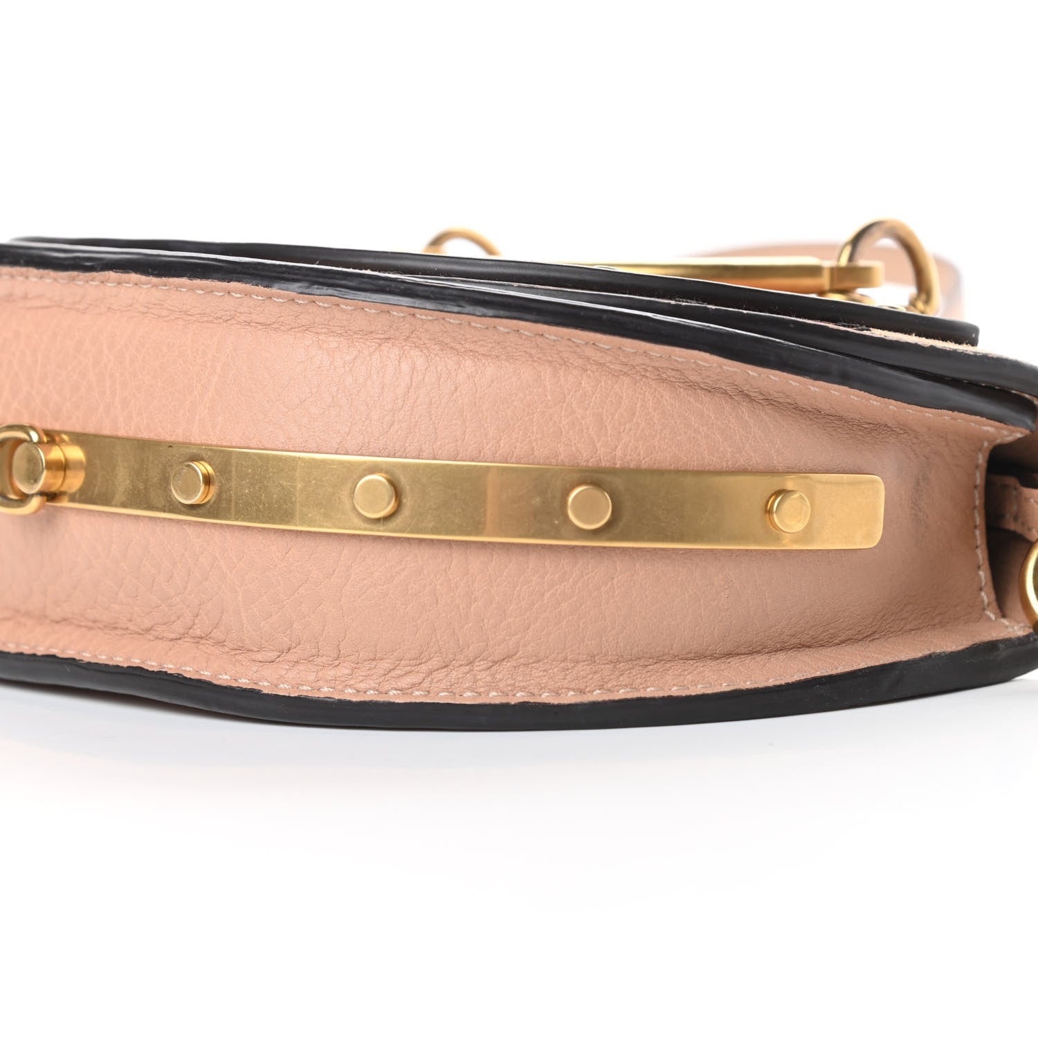 Chloe Calfskin Suede Patchwork Small Nile Bracelet Minaudiere Bag Beige Brown 11 of 15