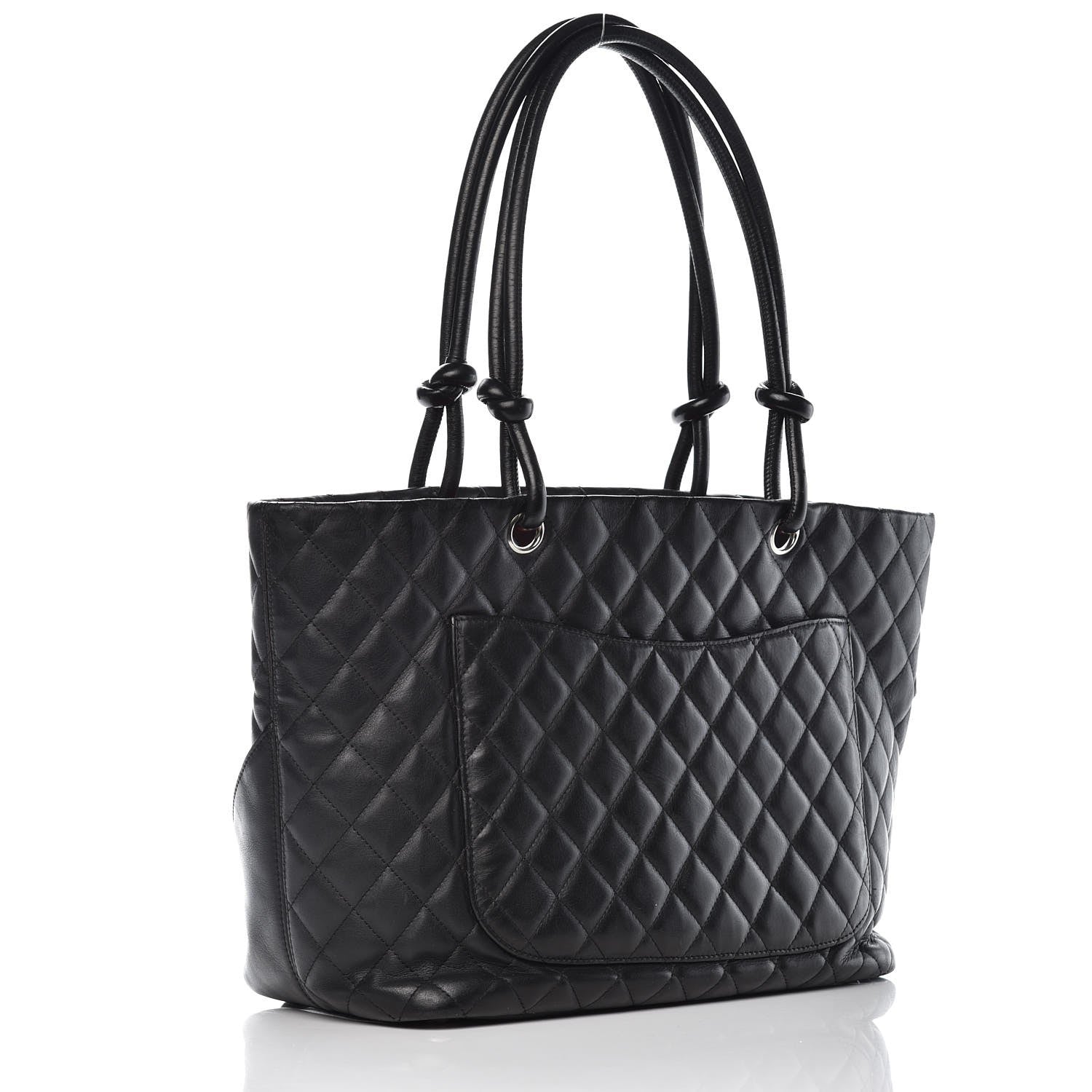 Chanel Calfskin Quilted Large Cambon Tote Black White 3 of 8