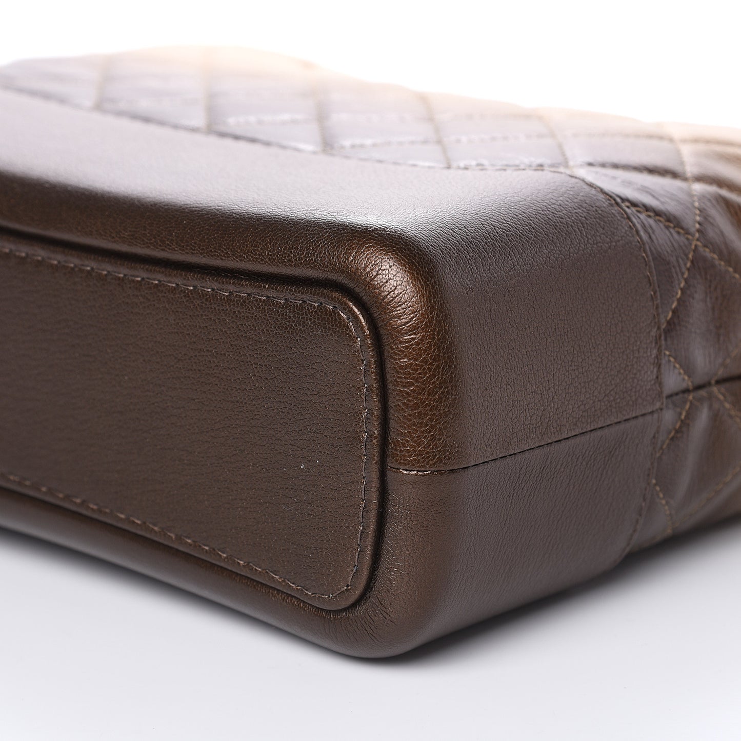 Metallic Goatskin Quilted Medium Gabrielle Hobo Dark Gold Bronze