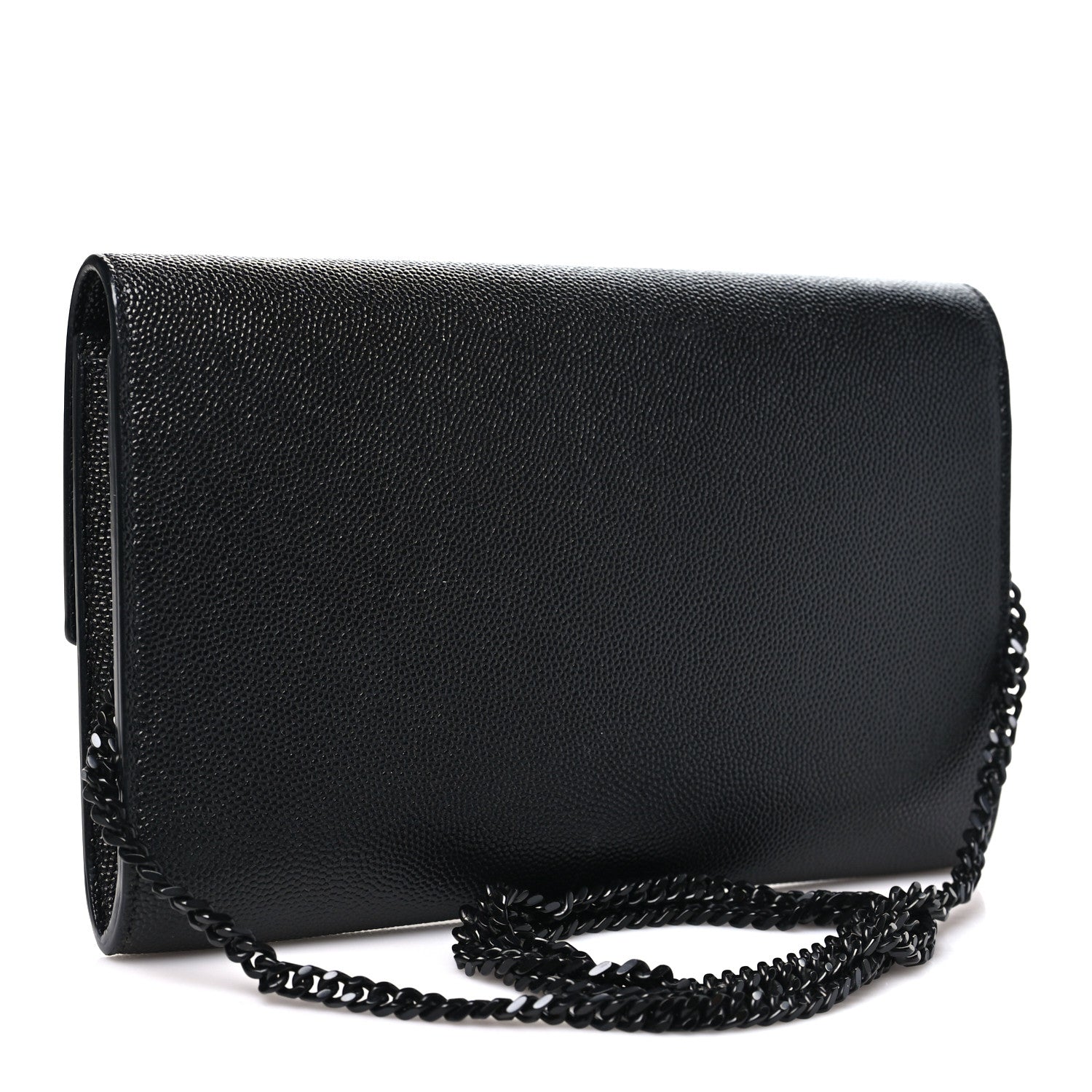Saint Laurent Grain de Poudre Uptown Chain Wallet Black 3 of 10