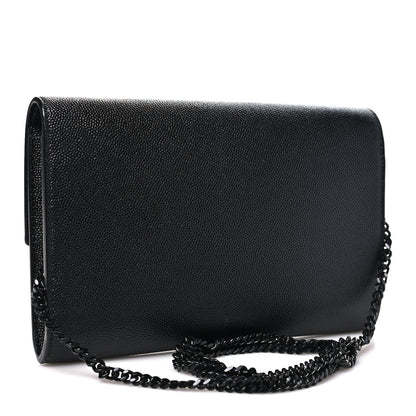 Saint Laurent Grain de Poudre Uptown Chain Wallet Black 3 of 10